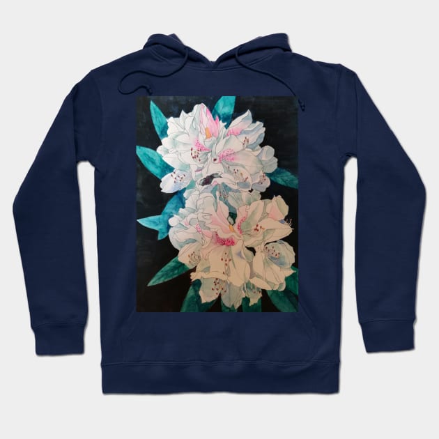 Pink rhodedendron watercolour painting Hoodie by esvb